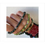 10:10 Bracelet en pierre naturelle de jade de 6 mm, perles en acier inoxydable, bracelet très résistant, fabriqué en Italie