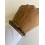 10:10 Bracelet en pierre naturelle de jade de 6 mm, perles en acier inoxydable, bracelet très résistant, fabriqué en Italie