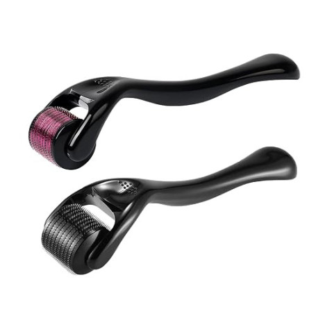 2 PièCes Dermaroller Cheveux 0,5 Mm, Rouleau Pour Pousse La Barbe Rouleau Derma Hommes Derma Roller Visage Rollers Micro Aiguill
