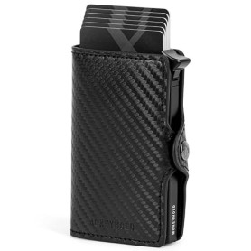Moneyhold® Portefeuille Homme et Femme - Porte-Cartes Bancaire Slim avec Protection RFID, Porte-Monnaie Compact en Cuir Vegan, D