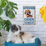 Plaque Murale Décorative en Métal, Citations et Animaux Humoristiques, Aluminium (Attention Chien)