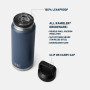 YETI Rambler Bottle Chug, Vacuum Insulated Stainless Steel Bottle with Chug Cap, Navy, 36 oz (1065 ml)