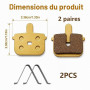 Plaquettes de Frein Entièrement Métalliques pour Trottinette Électrique | Compatible avec Ninebot Max G3 G3D G3E, 33,8 x 29,3 x