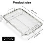 Behogan Lot de 2 paniers de barbecue en acier inoxydable - Grille de cuisson multifonction - En maille durable - Pour cuisine, b
