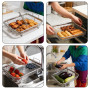 Behogan Lot de 2 paniers de barbecue en acier inoxydable - Grille de cuisson multifonction - En maille durable - Pour cuisine, b