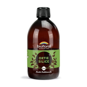Biofloral Ortie-Silice Buvable Bio 500 ml | Contribue à la santé des articulations, des muscles et à une peau nette. Certifié De
