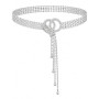 QingWing Ceinture Strass Femme, Réglable Ceinture Chaine a Anneau en O | Ceintures Femme Metal Argent, Ceintures Chaîne Argentée