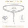 QingWing Ceinture Strass Femme, Réglable Ceinture Chaine a Anneau en O | Ceintures Femme Metal Argent, Ceintures Chaîne Argentée