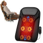 COMFIER Coussin de massage Shiatsu pour dos, ultra-mince avec chaleur | 20 têtes de massage flexibles, 3 modes de massage, cuir