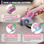 SHALL Ciseaux électriques sans fil 4 V，Ciseaux Couture Tissu, éclairage LED et lame de rechange – Cutter rotatif rechargeable po