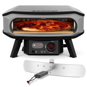 Cozze® | Four à Pizza 17" PREMIUM ROTATE | Gaz 30mbar | Pierre à Pizza Incluse | Allumage Automatique | Thermomètre Intégré | Gr