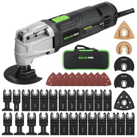 GALAX PRO 260W outil oscillant puissant à 6 vitesses pour rénovation | Coupe, ponce et gratte bois, métal & joints | 39 accessoi
