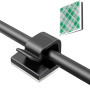 JYSNOW Clips Cable Adhesif, 50 Pièces Clip Cable Bureau Noir | Clip pour Câbles, Support de Fixation de Câbles, Matériau PP, aux