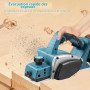 Raboteuse sans fil compatible avec batterie Makita 18 V, 15 000 tr/min, rabot électrique sans balais avec 82 mm de largeur, prof