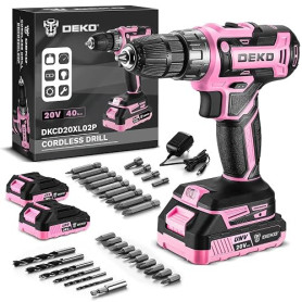 Perceuse Visseuse Sans Fil Charge Rapide: DEKOPRO Perceuse Sans Fil 20V Rose Visseuse Electrique - Visseuse Devisseuse Rose pour