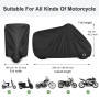 LIHAO Bache Moto Exterieur Etanche Housse Scooter 190T-245x105x125cm | Moto Couverture Contre Pluie/UV,/Neige/Poussière,/Impermé
