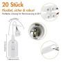 20 pièces Douille de Chantier E27 avec Câble pour Rénovation, Support ampoule E27 provisoire avec fil, Douille électrique pour L