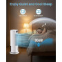 Rafraîchisseur d'Air 4 en 1, Climatiseur Mobile avec 6 Vitesses et 2 Modes, Oscillation 90°, Minuterie 12H, Télécommande, Portab