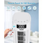 Rafraîchisseur d'Air 4 en 1, Climatiseur Mobile avec 6 Vitesses et 2 Modes, Oscillation 90°, Minuterie 12H, Télécommande, Portab