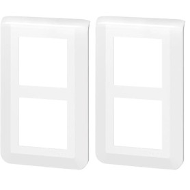 Legrand - Plaque de finition Mosaic spéciale rénovation 2x2 modules vertical - blanc (Lot de 2)