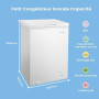 COMFEE' 99L Congelateur Coffre, Conversion Congélateur/Réfrigérateur, Blanc | Congélateur Coffre Autonome, Compresseur Inverter,