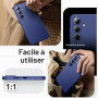 JETech Coque Fine pour Samsung Galaxy S25, Bleu Nuit | Protection de l'Objectif Caméra, Finition Mat Ultra-Fine, Étui Housse Des