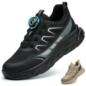 BAXIWUY Chaussures de Sécurité Hommes Légère Basket Securite Femme Chaussures de Travail Embout en Acier Respirantes Antidérapan