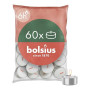 Bolsius D-Light - Lot de 60 Bougies Chauffe-Plat - Dans un Sachet - Durée de Combustion: 6 Heures - Décoratives - Blanches - Con