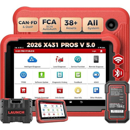 Launch X431 Pros V5.0 Valise OBD2 Diagnostic Auto Voiture Multimarque | Codage ECU, 38+ Fonctions, Diagnostic Bidirectionnel, CA