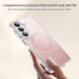 QIWEIQING Coque Magnétique pour Samsung Galaxy S23 Plus pour Filles Femmes, Compatible avec MagSafe, Etui Glitter Brillant Arriè