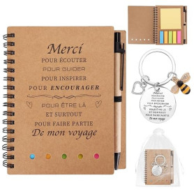 Zidoley Idee Cadeau Maitresse D'école, Merci Maitresse Cadeaux Original, Cadeau Fin D'Année Carnet De Note, Utile Porte Clef Cad