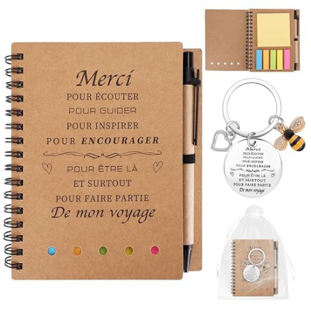 Zidoley Idee Cadeau Maitresse D'école, Merci Maitresse Cadeaux Original, Cadeau Fin D'Année Carnet De Note, Utile Porte Clef Cad
