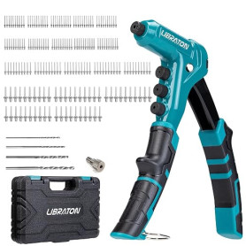 LIBRATON Pince à Riveter Professionnelle, Riveteuse Manuelle | Pince Rivet Aveugle, Pistolet à Rivet Pop avec 4 Types de Perceus