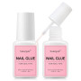 Sularpek 2Pcs Colle Faux Ongles, 8ml Colle à Ongles Extra Forte avec Brosse, Séchage Rapide Professionnel Colles pour Ongles Acr