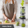 AMZCHEF Extracteur de Jus Juicer 120mm Grande Bouche, Presse Agrume Électrique Anti-Blocage 60Tr/Min, Jus Fruits et Légumes Haut