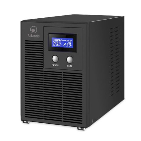 Atlantis onduleur 3000VA/2100W, Onde sinusoïdale Pure | Line Interactive, boîtier métal, LCD, USB-HID, 6 IEC, 4 batt. 12V 7Ah, R