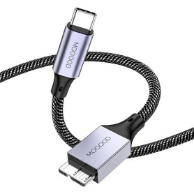 MOGOOD Câble USB-C vers Micro-B 3.0 0.5M, 5Gbps, pour Disque Dur Externe | connecteurs dorés, blindage renforcé, 5Gbps, compatib