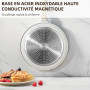SENSARTE Poêle à crêpes 26 cm avec répartisseur de pâte | Revêtement antiadhésif en céramique naturelle, compatible tous feux in