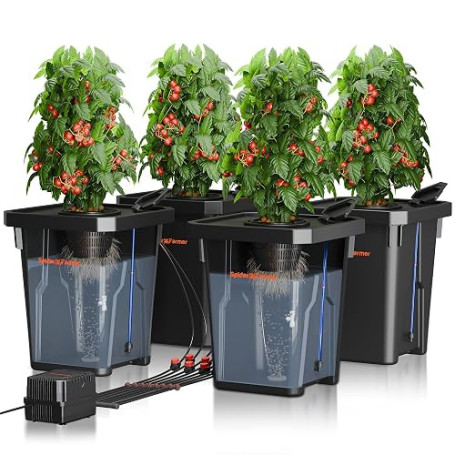 SPIDER FARMER DWC Système de Culture hydroponique avec 27 litres/7 gallons de Culture en Eau Profonde, Nouveau Design de Couvert