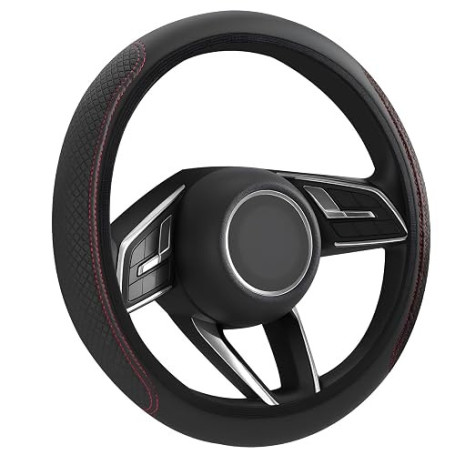 flintronic Couvre Volant de Voiture Universelle, 36–38 cm Housse de Volant en Cuir, Cache Volants de Protection Intégrale, Antid