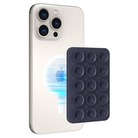 AHASTYLE Support Téléphone Ventouse Magnétique pour iPhone 18-12 Series | Poignée Silicone Amovible pour iPhone, Selfies/Vidéos