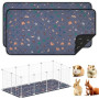 AUYAO 2PCS Tapis pour Cage de Cochons d'Inde, 60*120cmTapis Éducateurs Pipi - Absorbant/Lavable/Réutilisable/Anti-Fuites - avec