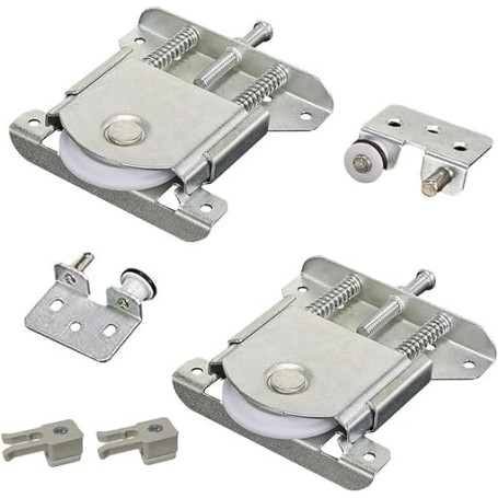 2 Pièces Roulette Porte Coulissante Placard,Roulette Coulissant Armoire,Kit Coulissante pour Porte de Garde-robe Roues Vitrines,