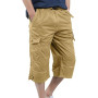 YAOBAOLE Shorts Cargo Homme 3/4 en Coton Léger Été Shorts de Travail Court avec Multi-Poches Taille Elastique