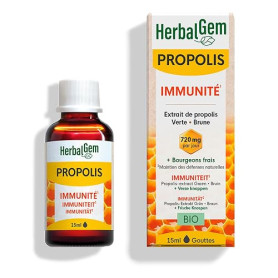 HerbalGem Propolis Concentrée Large Spectre Gouttes Bio 15 ml | Allié idéal dès les premiers signes de refroidissement, pour une