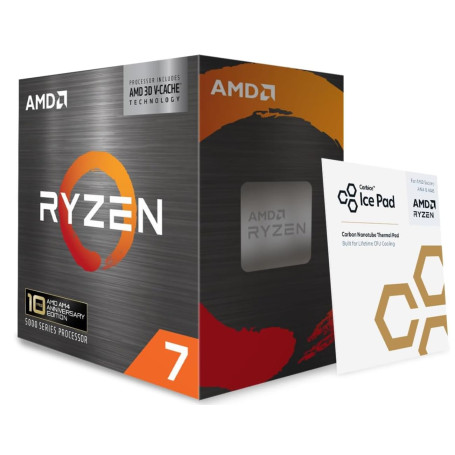 AMD Ryzen 7 5800X3D Processeur 10E Anniversaire (8 Coeurs/16 Threads, Socket AM4, 105W TDP, 100 Mo Cache, jusqu'à 4.5 GHz Fréque