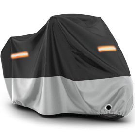 Favoto Bache Moto Exterieur Etanche Imperméable Oxford Interieur XXXL | Housse Moto Anti-Poussière Pluie Neige UV Vent Soleil et