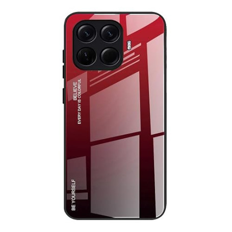 Dedux Coque pour Xiaomi 15T Pro 5G, Etui Dégradé de Couleur Verre Trempé Back Coque + Souple Silicone TPU Case Cover Protection