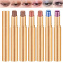 6Pcs Fard à Paupières 3-Couleur Shimmer Gradient Crayon à Paupières,Ombre à Paupières Crème Mate et Irisée