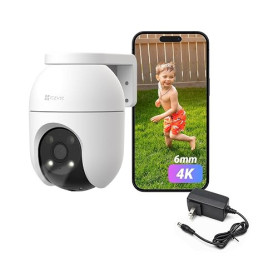 EZVIZ 4K(8MP) Caméra Extérieur WiFi à 360° C8c 4K 6mm | Détection Humaine, Vision Nocturne en Couleur, Suivi Auto-Zoom, Audio Bi